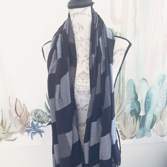 Accessories - Black and Gray Rectangular Scarf